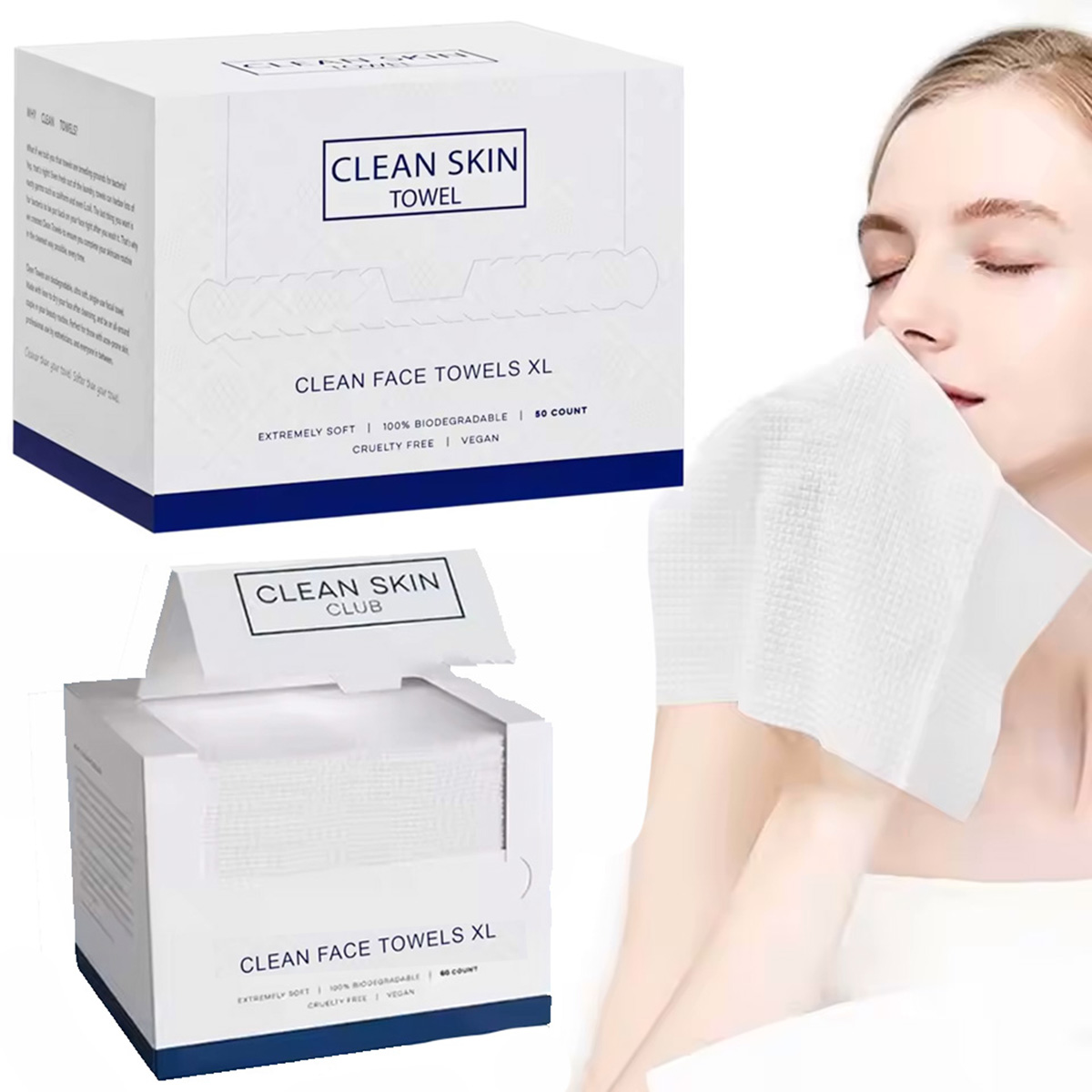 Xl Skincare - 50Pcs/Box Handuk Wajah Sekali Pakai Pembersih