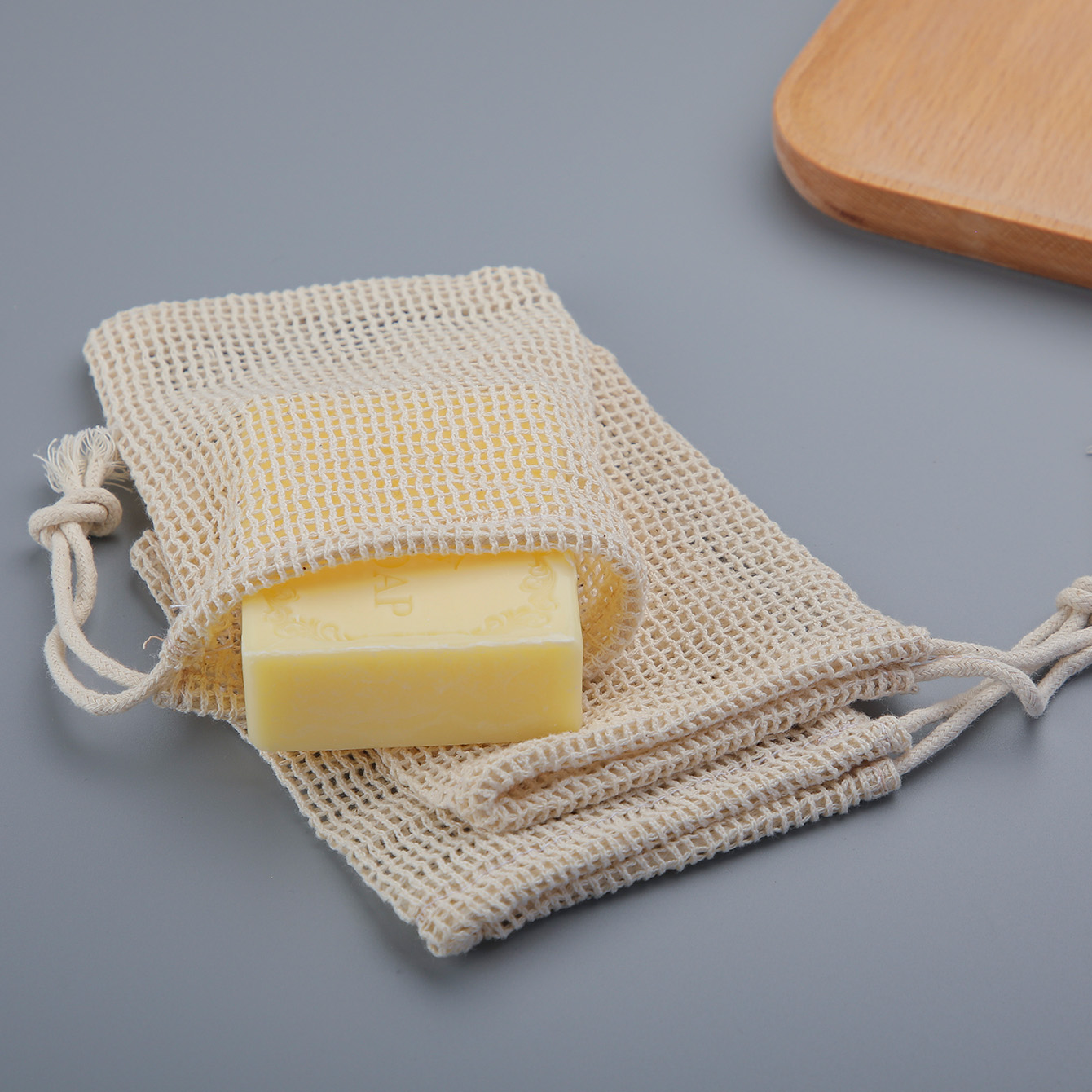 Skincare D'Alba - Kantong Penyimpan Sabun Katun Alami, 3
