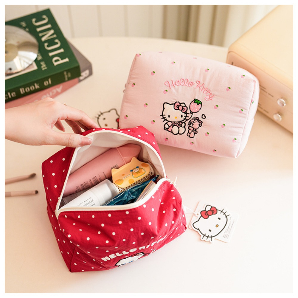 Tas Makeup Katun Lembut Hello  - Skincare D'Alba ulasan dan harga